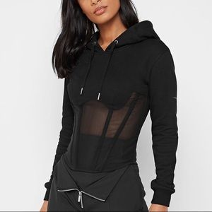MANIERE DE VOIR Corset Hoodie 🖤 (NWOT)